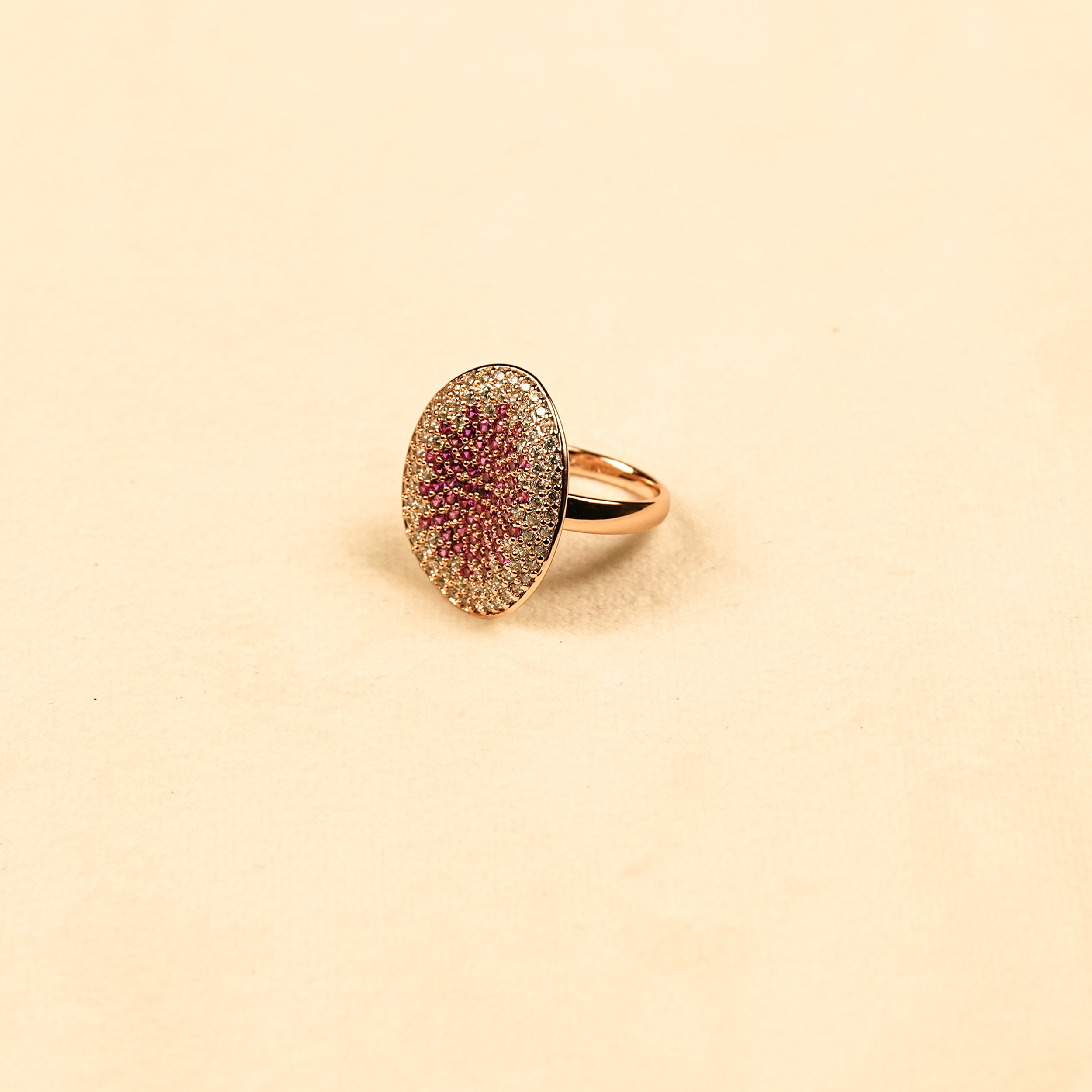 18K Gold Plated Oval Crystal Anti-Tarnish Waterproof Ring