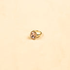 18K Gold Plated Pink Shield Anti-Tarnish Waterproof Ring