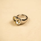 18K Gold Plated Heart Crystal Anti-Tarnish Waterproof Ring