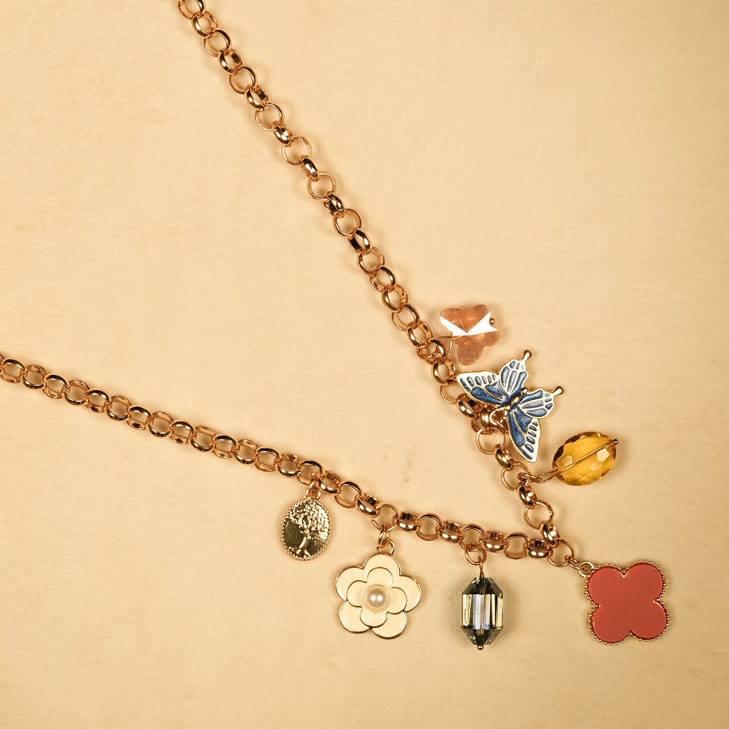 Aanura Charm Layered Statement Necklace