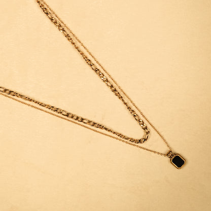 Aanura Noir Duo Layered Chain Necklace
