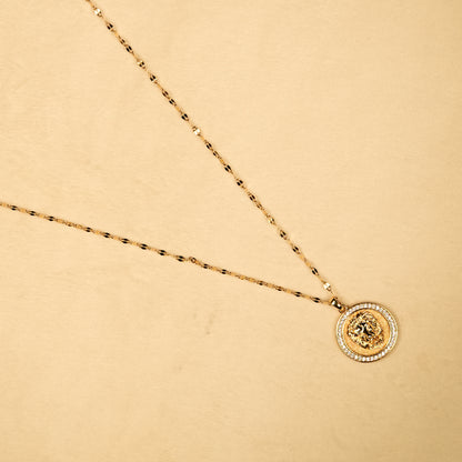 Aanura Coin Medallion Adjustable Necklace