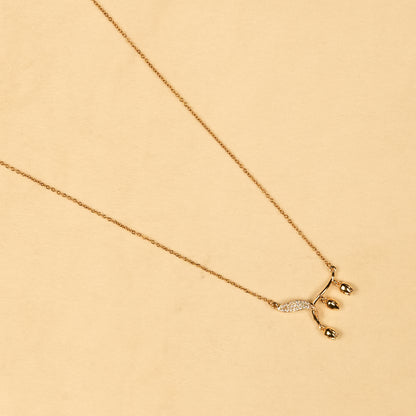 Aanura Petal Drop Minimal Pendant Necklace