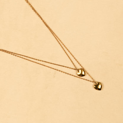 Aanura Twin Heart Layered Pendant Necklace
