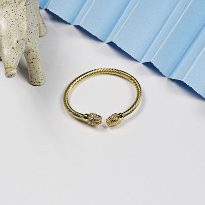 Aanura Twin Panther Rope C cuff Bracelet