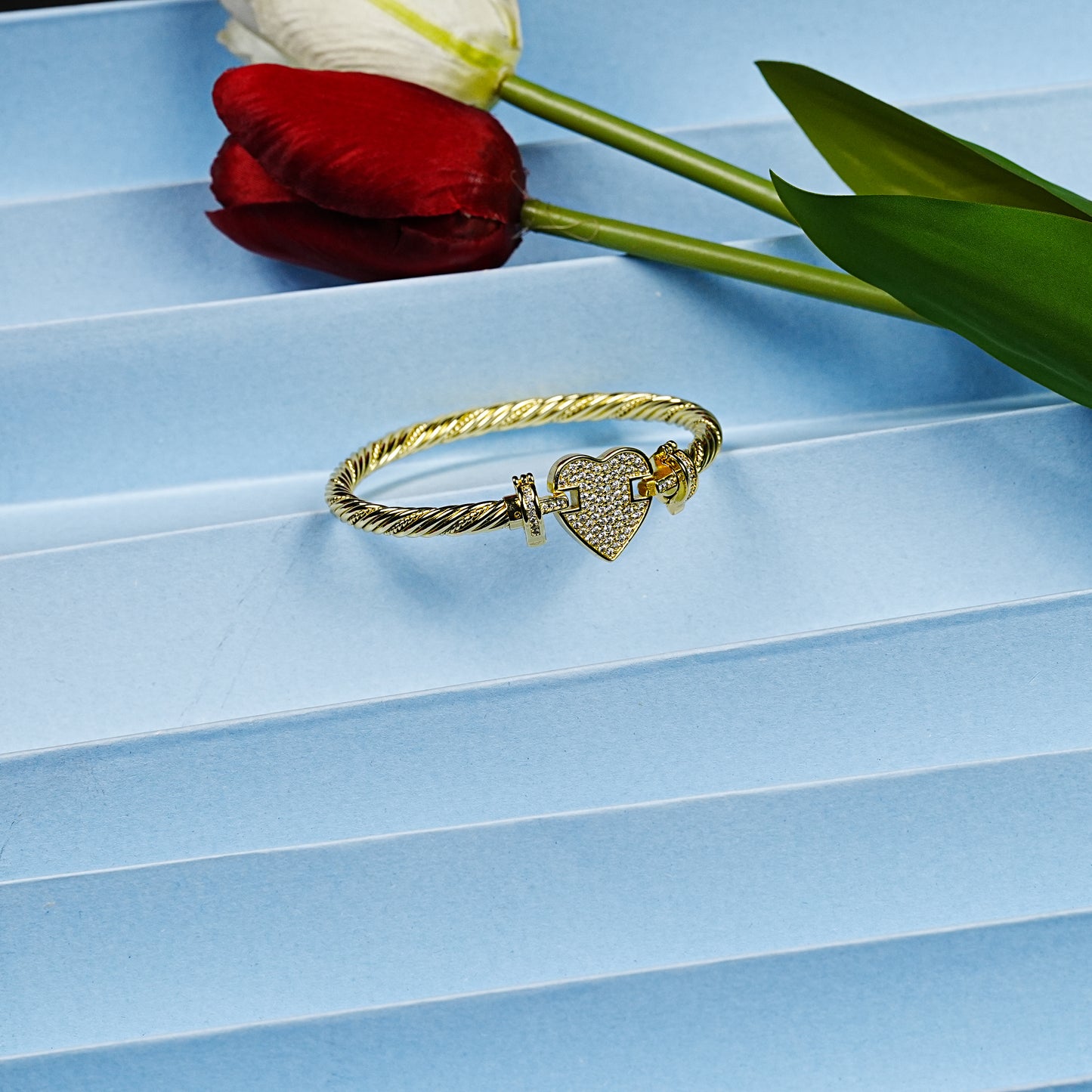 Aanura Luxe Clover Lock Statement Bracelet