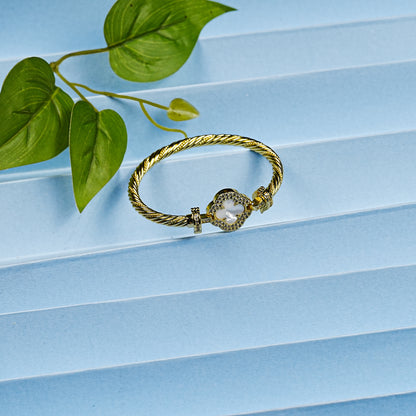 Aanura Luxe Clover Lock Statement Bracelet