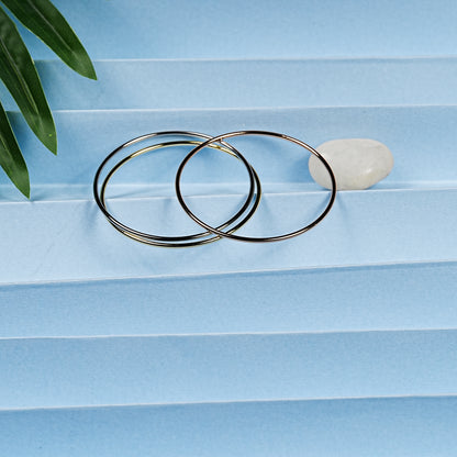 Aanura Trio Tone Minimal Slip-On Bracelet Set