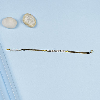 Aanura Linear Crystal Bar Adjustable Bracelet