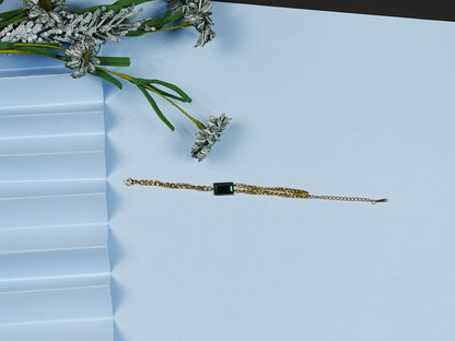 Aanura Rectangular Stone Adjustable Chain Bracelet