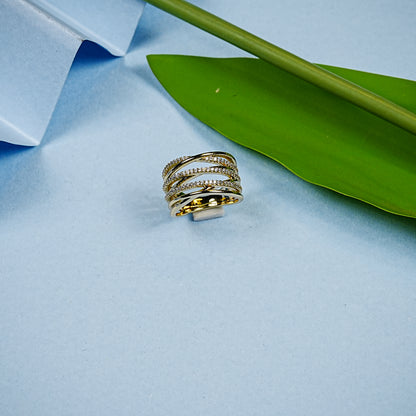 Aanura Multi-Band Crystal Statement Ring