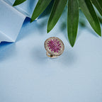 18K Gold Plated Oval Crystal Anti-Tarnish Waterproof Ring