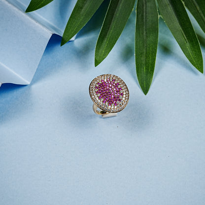 Aanura Oval Crystal Statement Ring for Women