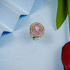 18K Gold Plated Oval Halo Anti-Tarnish Waterproof Ring