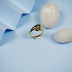 18K Gold Plated Fluid Curve Anti-Tarnish Waterproof Ring