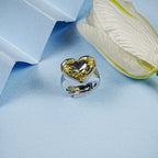 18K Gold Plated Heart Crystal Anti-Tarnish Waterproof Ring