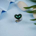 18K Gold Plated Heart Crystal Anti-Tarnish Waterproof Ring