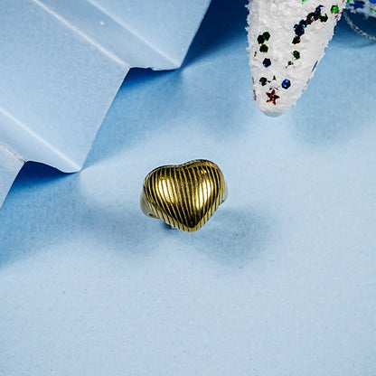 Aanura Gold Plated Wave Adjustable Ring for Women