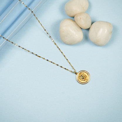 Aanura Coin Medallion Adjustable Necklace