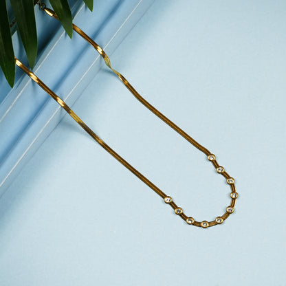 Aanura Minimal Stone Curve Adjustable Necklace