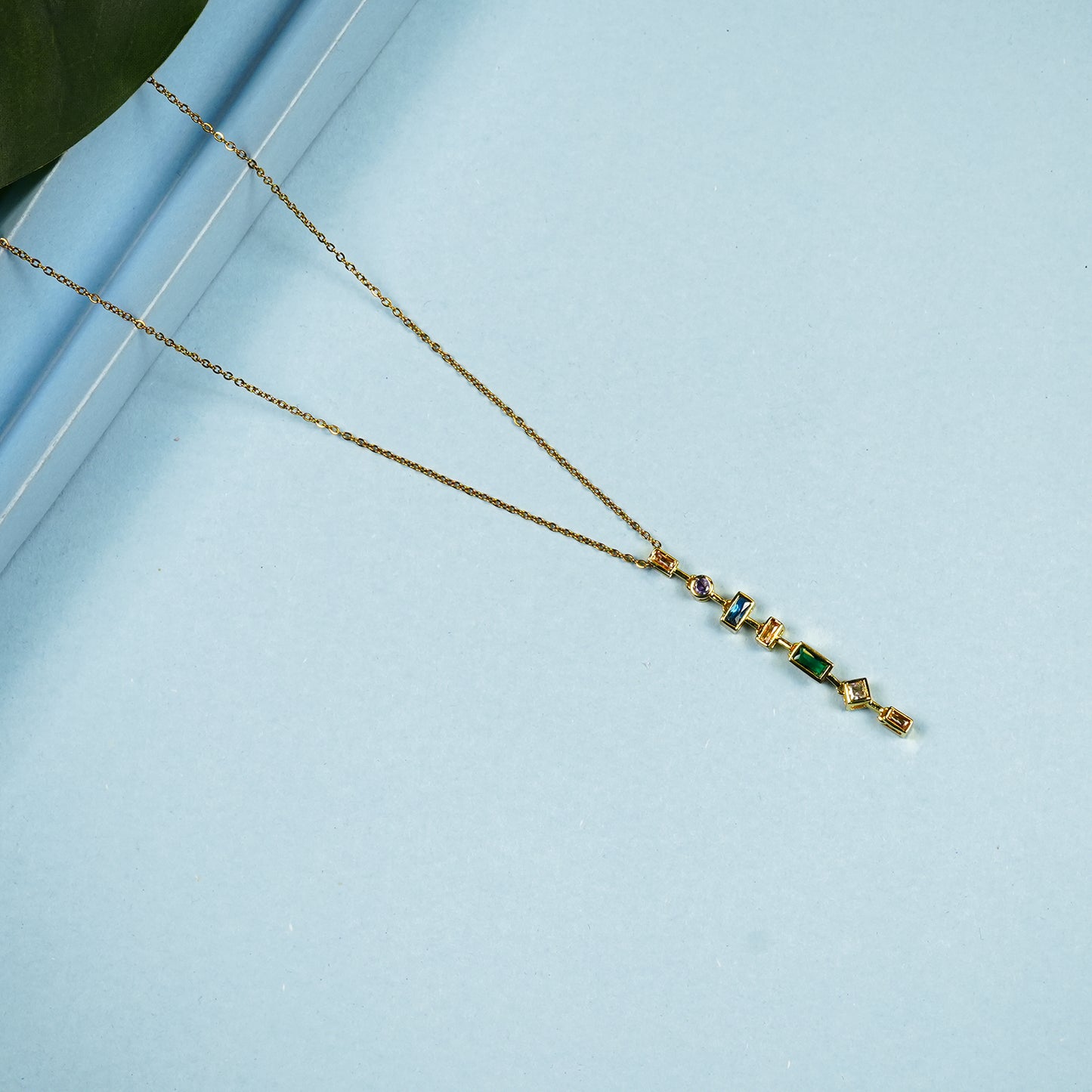 Aanura Navira Multi-Stone Linear Drop Necklace