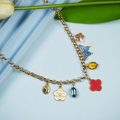 Aanura Charm Layered Statement Necklace