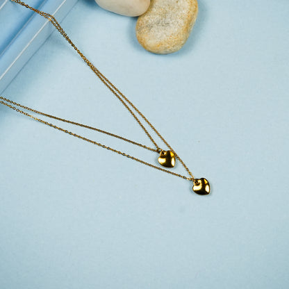 Aanura Twin Heart Layered Pendant Necklace