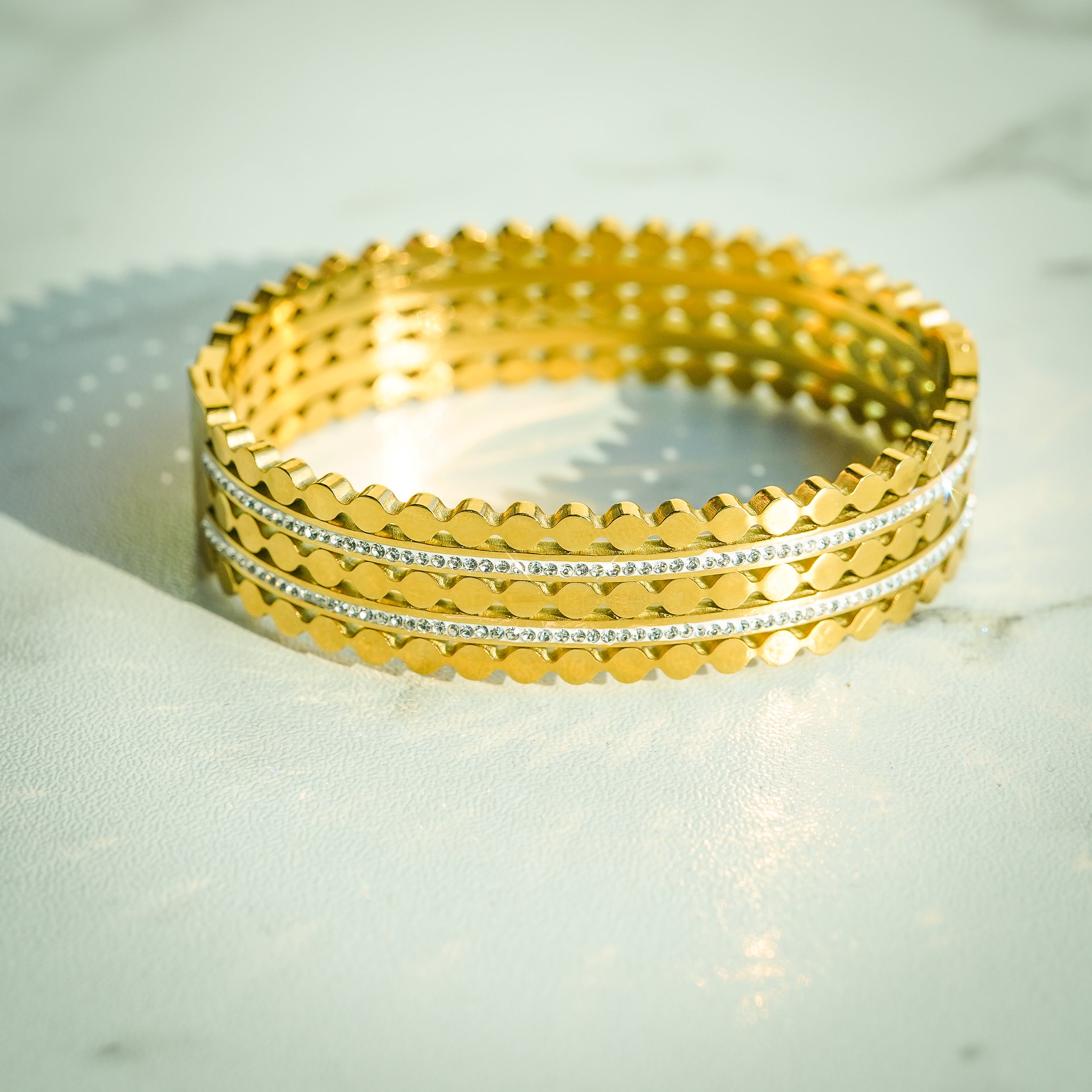 Aanura Gold Crystal Dot Bracelet