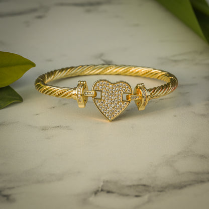 Aanura Luxe Clover Lock Statement Bracelet