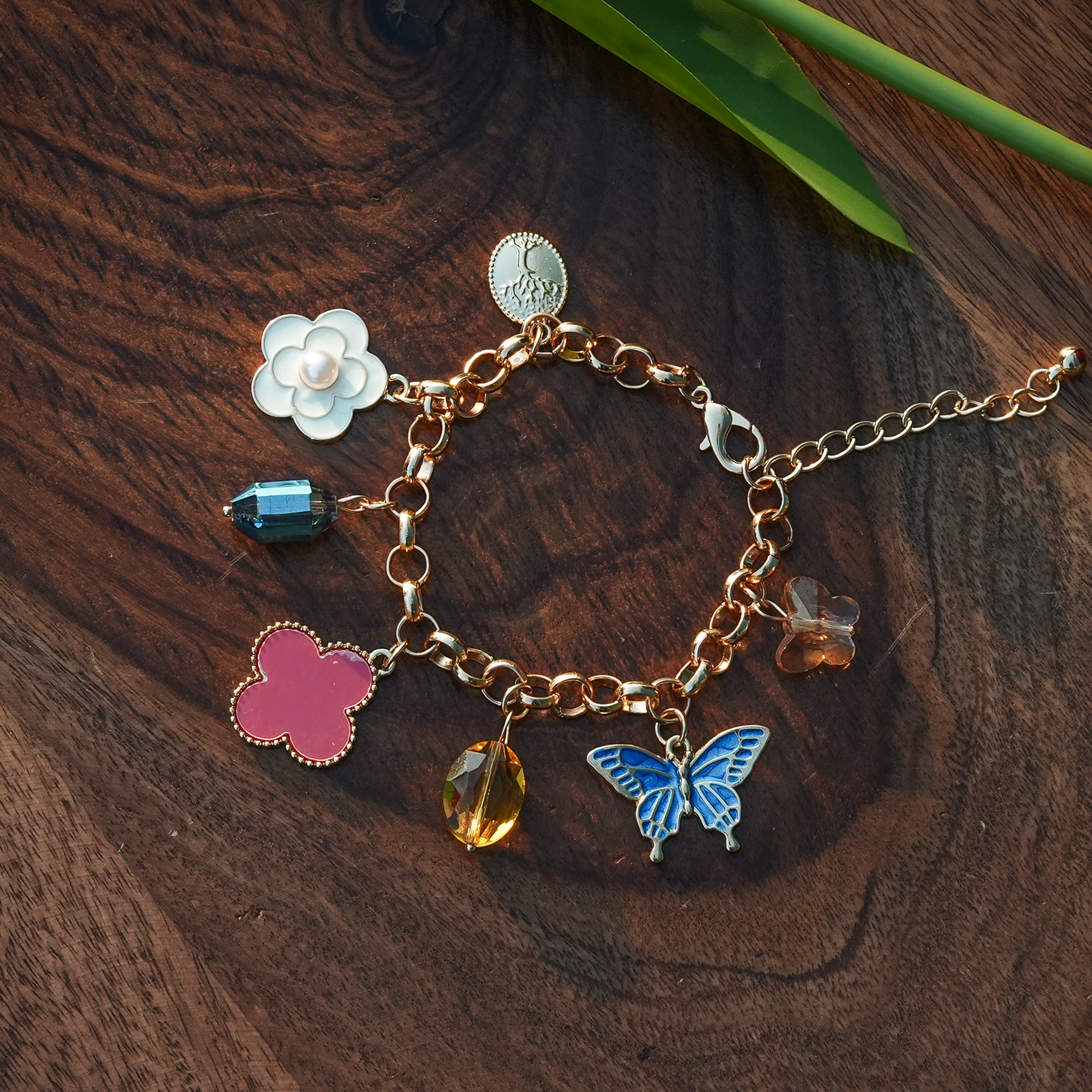 Aanura Multicolor Charm Butterfly Bracelet