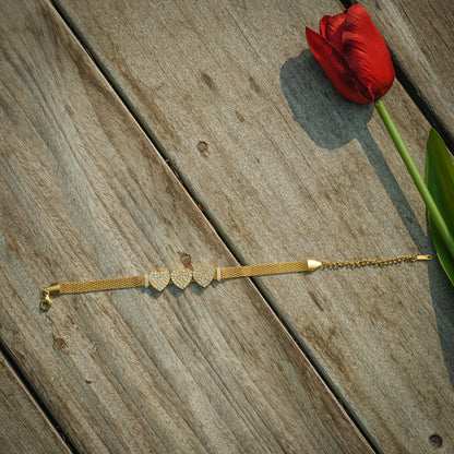 Aanura Triple Heart Mesh Adjustable Bracelet