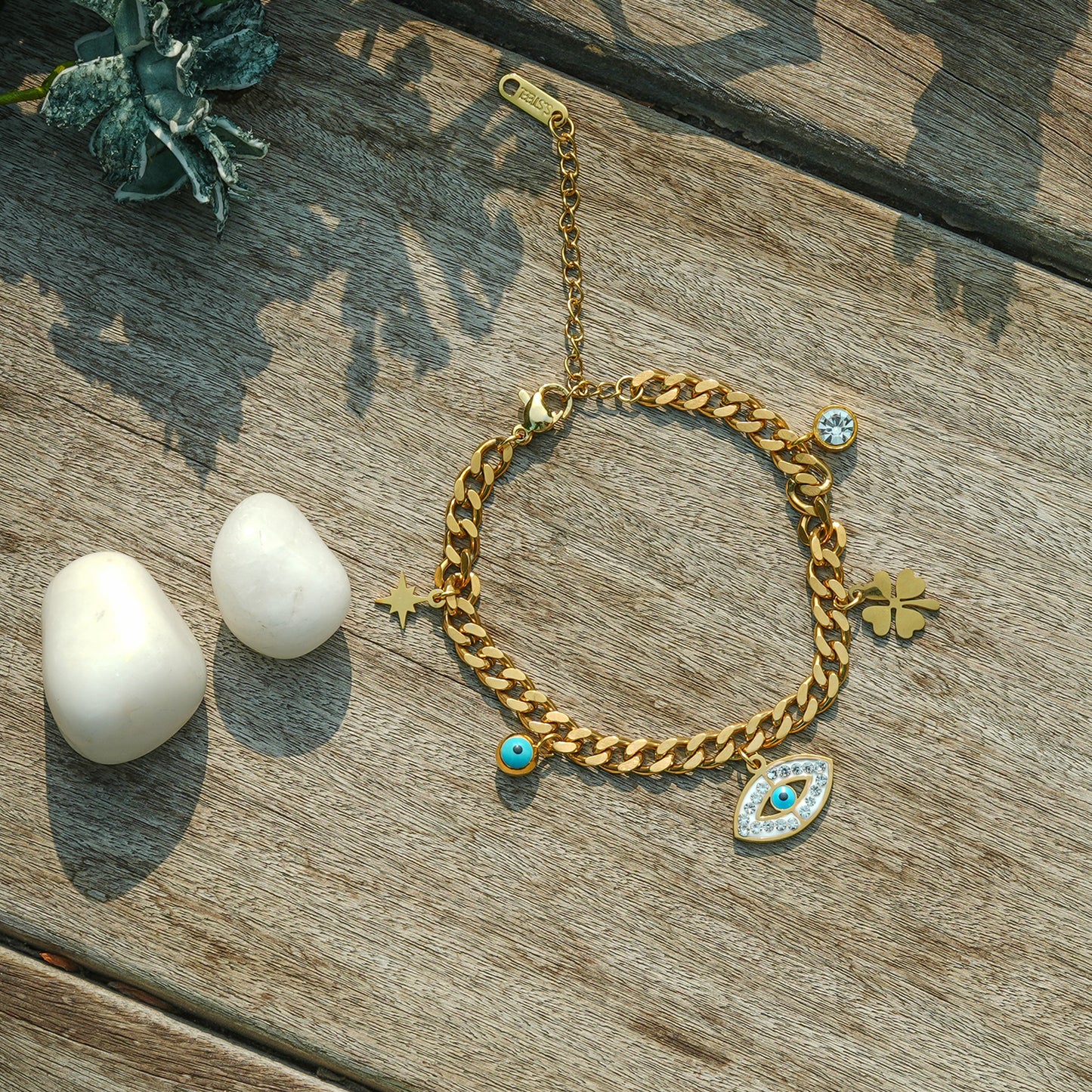 Aanura Evil Eye Charm Adjustable Chain Bracelet