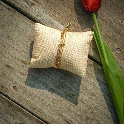 Aanura Layered Chain Gold Plated Bracelet