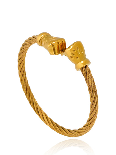 Aanura Gold Skull Cuff Bracelet For Men