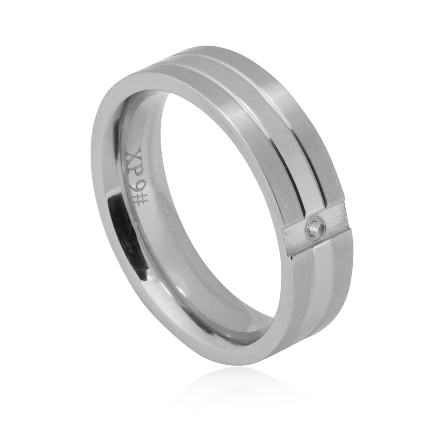 Aanura Silver-Tone Stainless Steel Ring For Men's