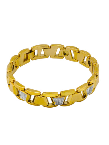Aanura Gold Stainless Steel Bracelet For Men