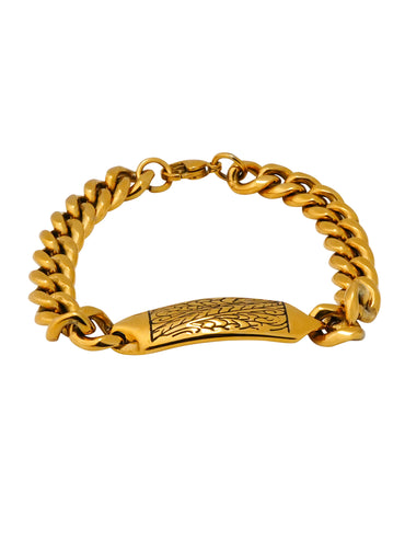 Aanura Gold Stainless Steel Chain Bracelet For Men