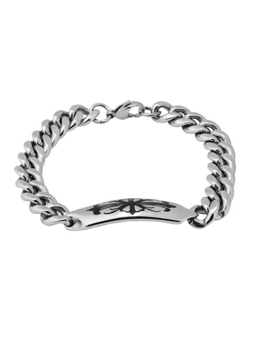 Aanura Silver Stainless Steel Chain Bracelet For Men