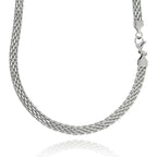 Rhodium Plating Waterproof Anti Tarnish Weave Chain