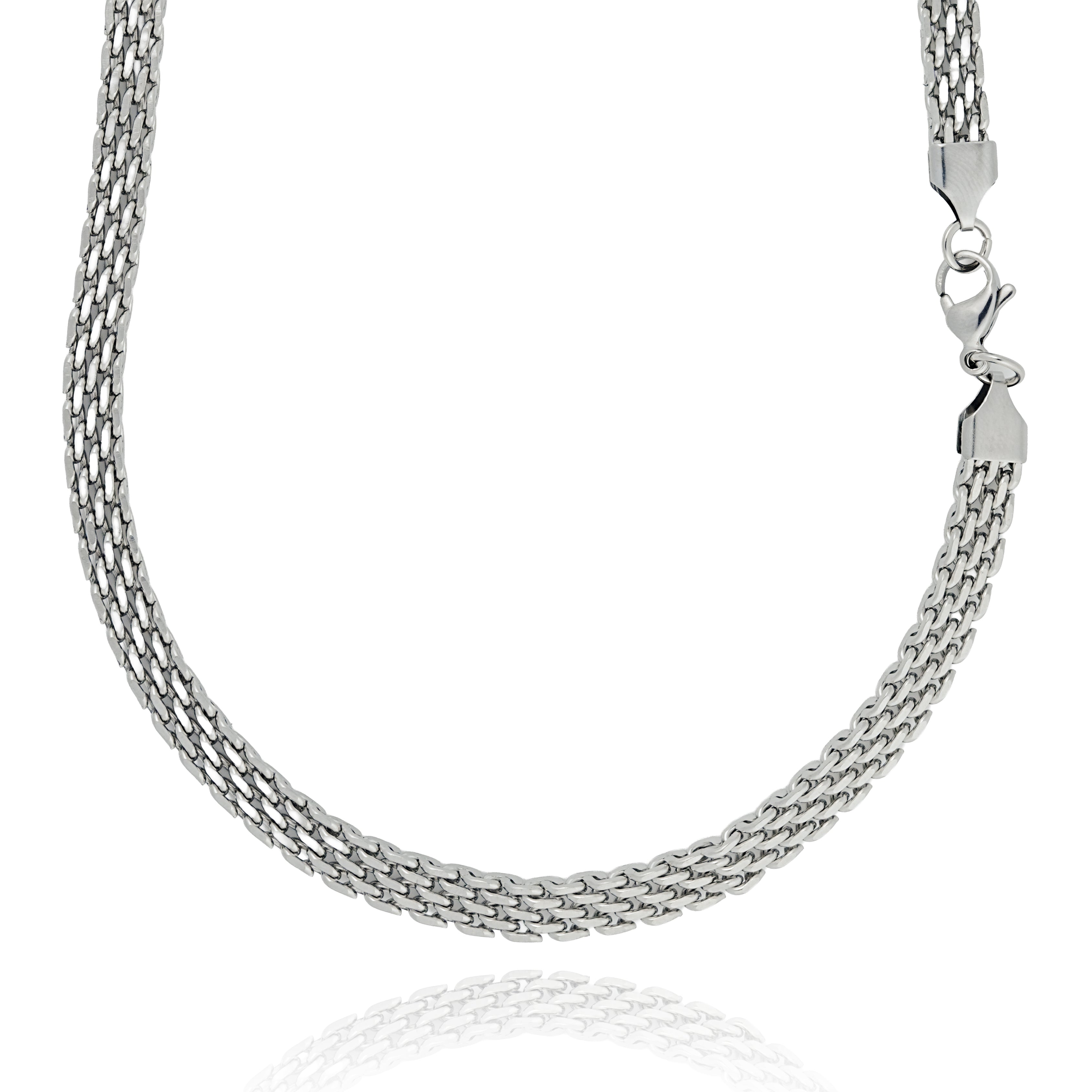 Rhodium Plating Waterproof Anti Tarnish Weave Chain
