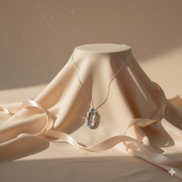 Aanura Oval Link Pendant Necklace in 925 Silver