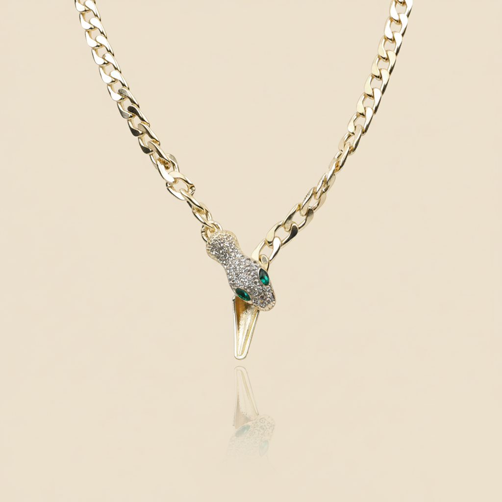 Aanura Gold Cuban Link Chain Necklace