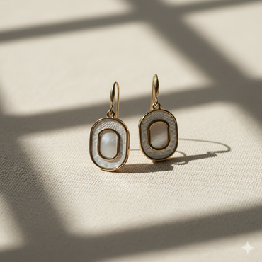 Aanura Mother of Pearl Drop Earrings in 925 Silver