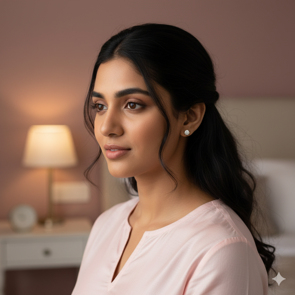 Aanura Classic Round Solitaire Earrings in 925 Silver