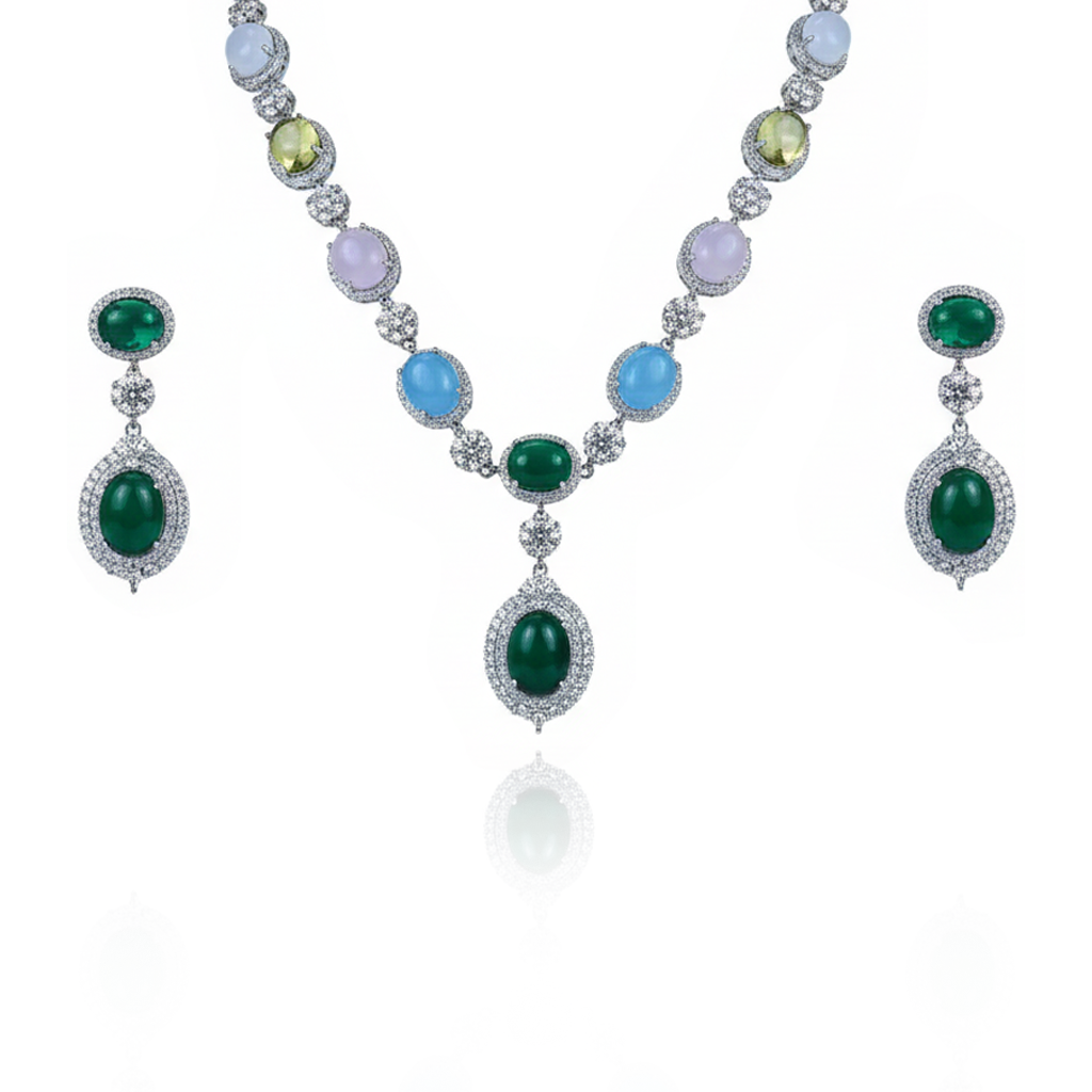 Aanura Multi-Colored Gemstone Necklace Set