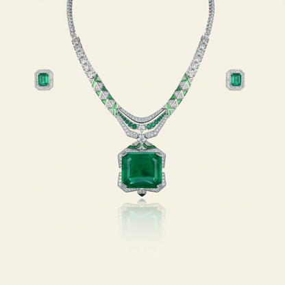 Aanura Emerald Green Necklace Set