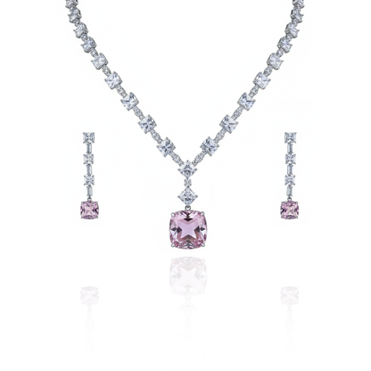 Aanura Royal Canary Yellow Diamond Necklace Set