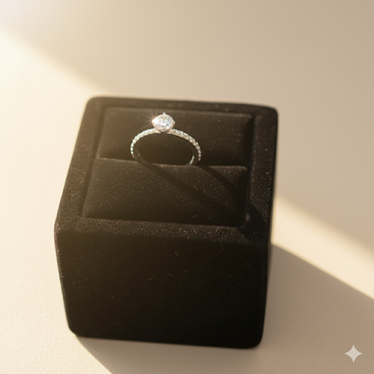 Aanura Classic Solitaire Ring in 925 Silver