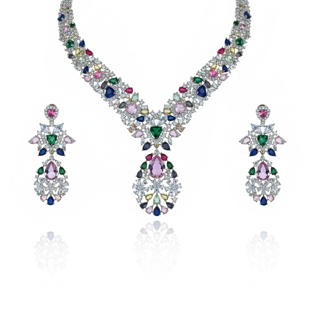 Aanura Multi-Gemstone Royal Necklace Set