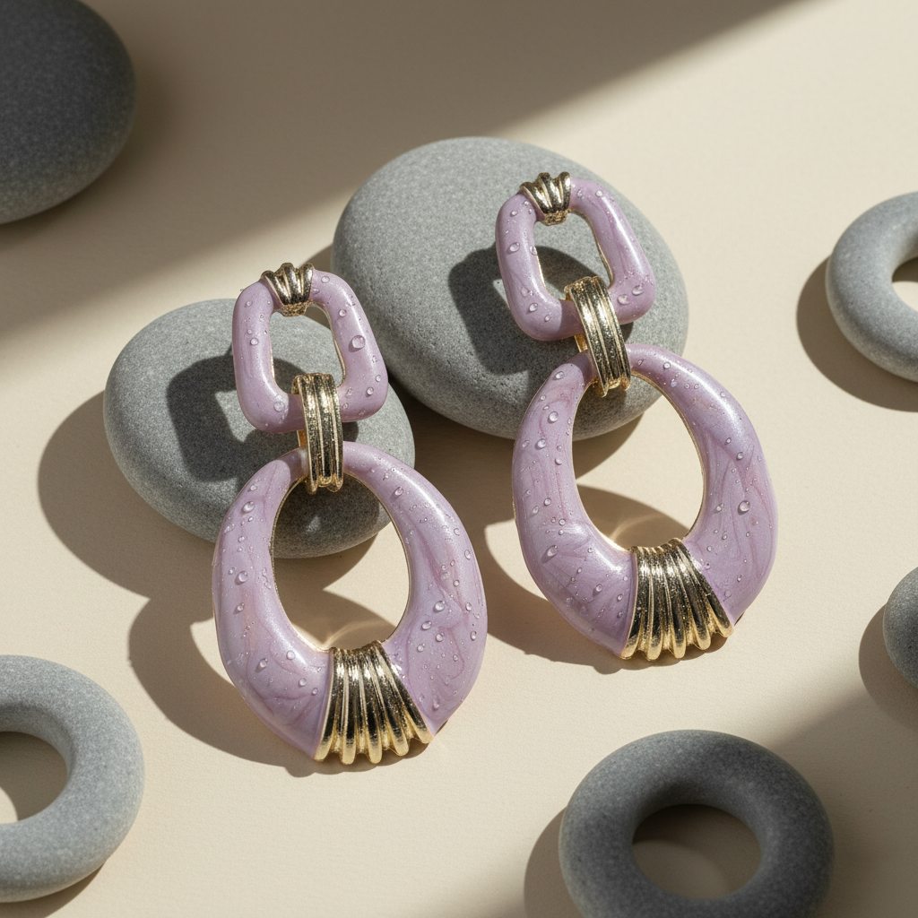 Aanura Jade Oval Abstract Earrings